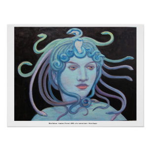 Blue Medusa - Imaginary Portrait  Poster