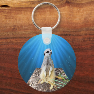 Blue Meerkat Starry Night,  Key Ring