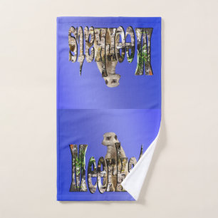 Blue Meerkats, Hand Towel