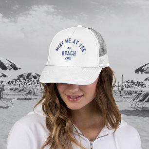 Blue Meet Me At The Beach Personalised  Trucker Hat