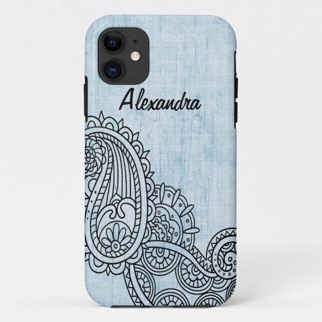 Blue Mehndi Motif BT iPhone 5 Case (Back)