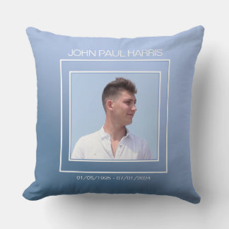 Blue Memorial Photo Cushion
