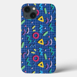 Blue Memphis Pattern iPhone 13 Case
