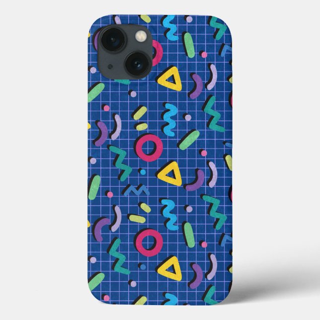 Blue Memphis Pattern  Case-Mate iPhone Case (Back)