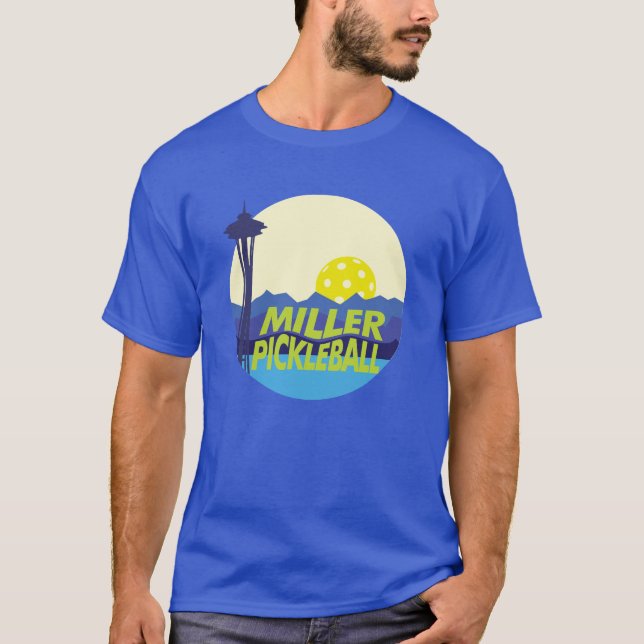 Blue Men's Miller Pickleball T-shirt (Front)