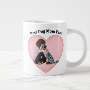 Blue Merle Aussie Best Dog Mum Large Coffee Mug