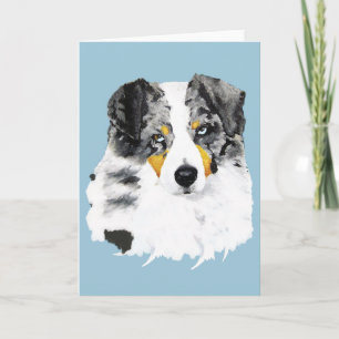 Blue Merle Australian Shepherd Blank Greeting Card