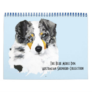 Blue Merle Australian Shepherd Two Page M.Calendar Calendar