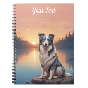 Blue Merle Border Collie by Lake Notebook