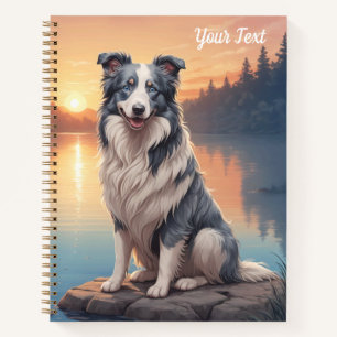 Blue Merle Border Collie by Lake Notebook