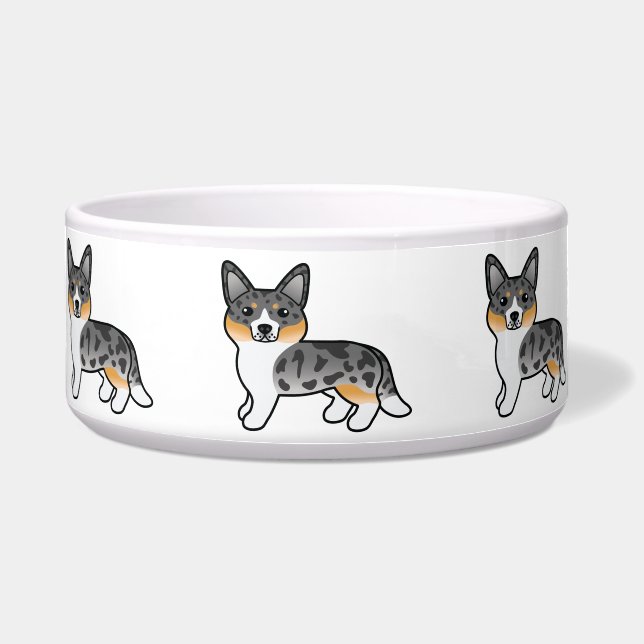 Blue Merle Cardigan Welsh Corgi Cartoon Dog (Front)