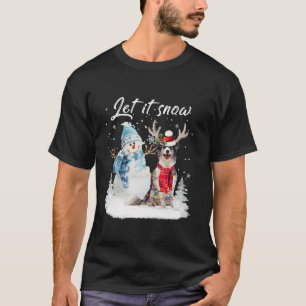 Blue Merle Collie Santa Dog Christmas Snowman Xmas T-Shirt