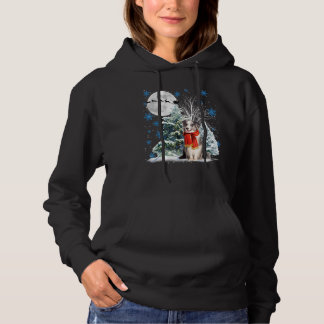 Blue Merle Collie Under Moonlight Snow Christmas P Hoodie