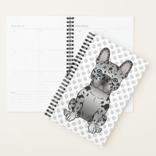 Blue Merle French Bulldog Frenchie Cute Dog & Name Planner