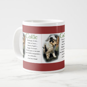 Blue Merle Rough Collie Puppy Large Coffee Mug