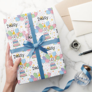 Blue Merle Sheepadoodle Dog Birthday Wrapping Paper