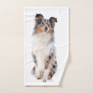 Blue Merle Sheltie Hand Towel
