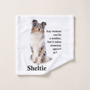 Blue Merle Sheltie Mum Wash Cloth