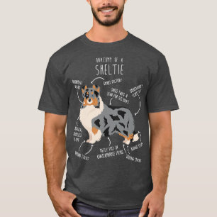 Blue Merle Sheltie Shetland Sheepdog Anatomy 2 T-Shirt