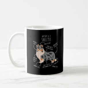 Blue Merle Sheltie Shetland Sheepdog Anatomy, Funn Coffee Mug