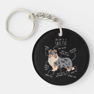 Blue Merle Sheltie Shetland Sheepdog Anatomy, Funn Key Ring