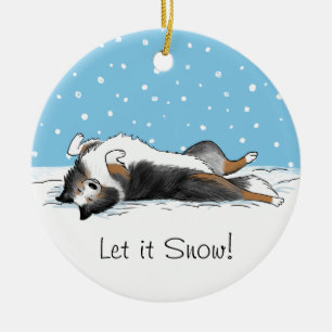 Blue Merle Shetland Sheepdog - Sheltie Holiday Ceramic Ornament