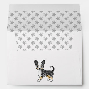 Blue Merle Smooth Coat Chihuahua Cute Dog & Paws Envelope