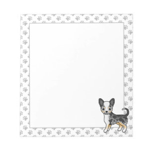 Blue Merle Smooth Coat Chihuahua Cute Dog & Paws Notepad