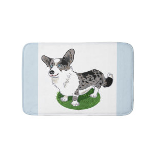 Blue merle Welsh Corgi Cardigan - bath mat / Pet.