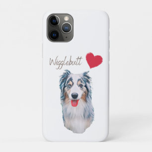 Blue Merle Wiggle Butt Aussie  iPhone 11 Pro Case