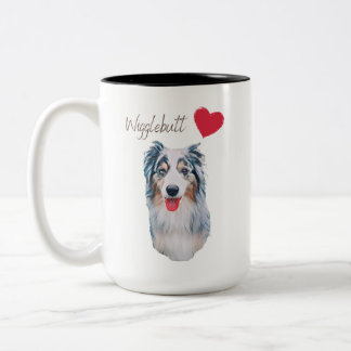 Blue Merle Wiggle Butt Aussie Two-Tone Coffee Mug