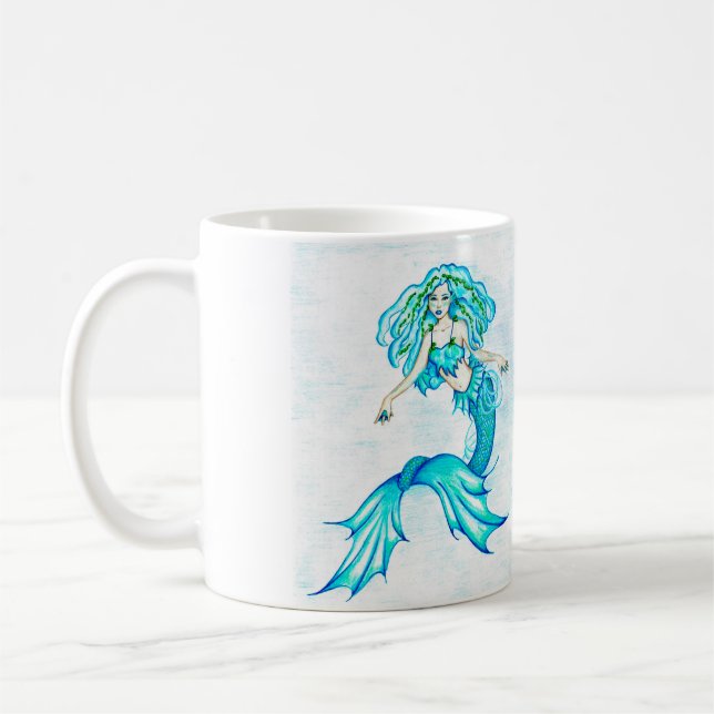 Blue Mermaid Coffee Mug (Left)
