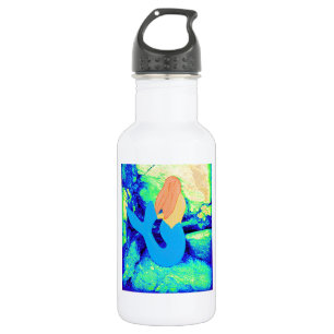 blue mermaid design 532 ml water bottle