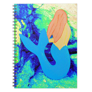 blue mermaid design notebook