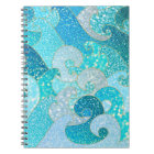 Blue Mermaid Faux Glitter Sea- Teal Gold Ocean