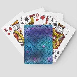 Blue Mermaid/Fish Scale Playing Cards