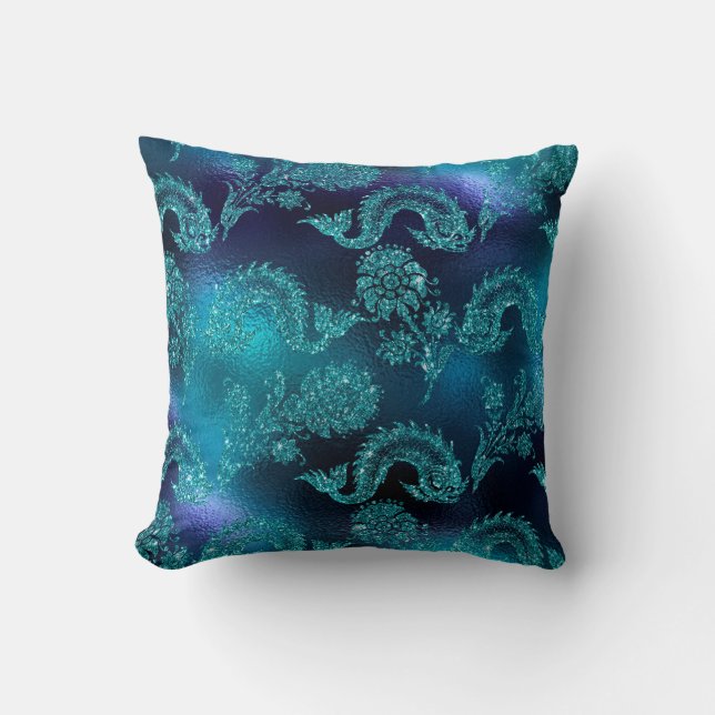 Blue Mermaid Glitter Design - Cushion (Front)