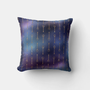 Blue Mermaid Glitter - Trident pattern - Cushion