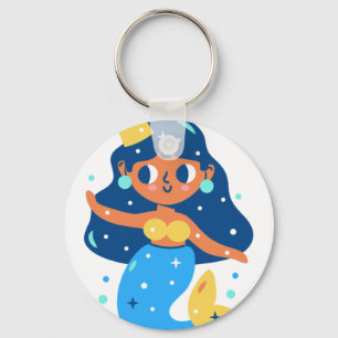 Blue mermaid key ring