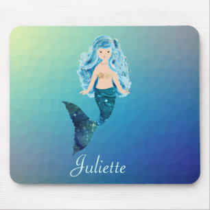 Blue Mermaid Mouse Pad