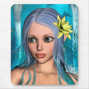 Blue Mermaid Mouse Pad