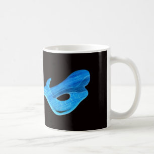 blue mermaid on black background mug