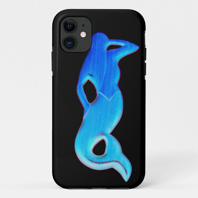 blue mermaid on black case (Back)