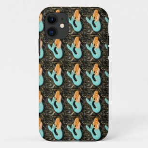 blue mermaid pattern case