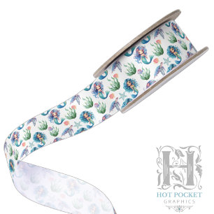 Blue Mermaid Satin Ribbon