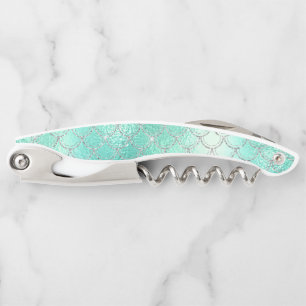 Blue Mermaid Scale Pretty Iridescent Corkscrew