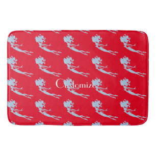 Blue Mermaid Swimmer Thunder_Cove Bath Mat