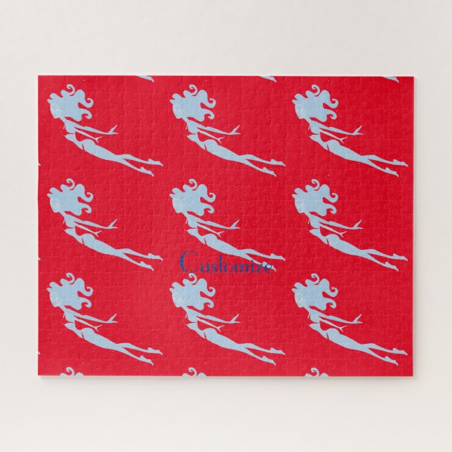 Blue Mermaid Swimmer Thunder_Cove  Jigsaw Puzzle (Horizontal)