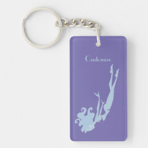 Blue Mermaid Swimmer Thunder_Cove Key Ring