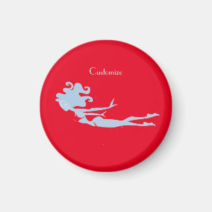 Blue Mermaid Swimmer Thunder_Cove Magnet